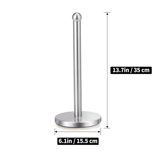 KAI SHUN Paper Towel Holder Countertop Paper Towel Holder with Solid Weighted Base for Standard and Large Size Rolls - Image 3