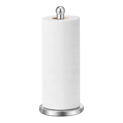 KAI SHUN Paper Towel Holder Countertop Paper Towel Holder with Solid Weighted Base for Standard and Large Size Rolls - Image 1