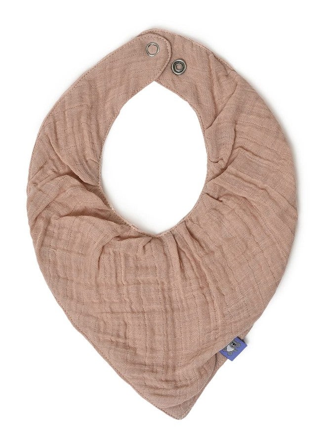 Mi Arcus 100% Cotton Muslin Dual Layer Drool Bib with Pacifier Band Set with Snap Button Closure- Pink - Image 5