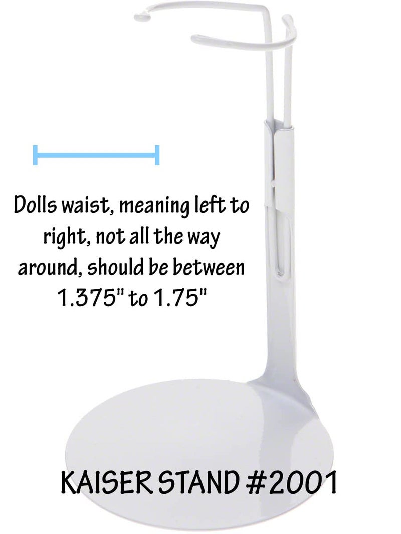 Kaiser Doll Stand 2001 - White Doll Stand for 6 1/2" to 10" Dolls and Action Figures (Best for 8" dolls) - Image 3