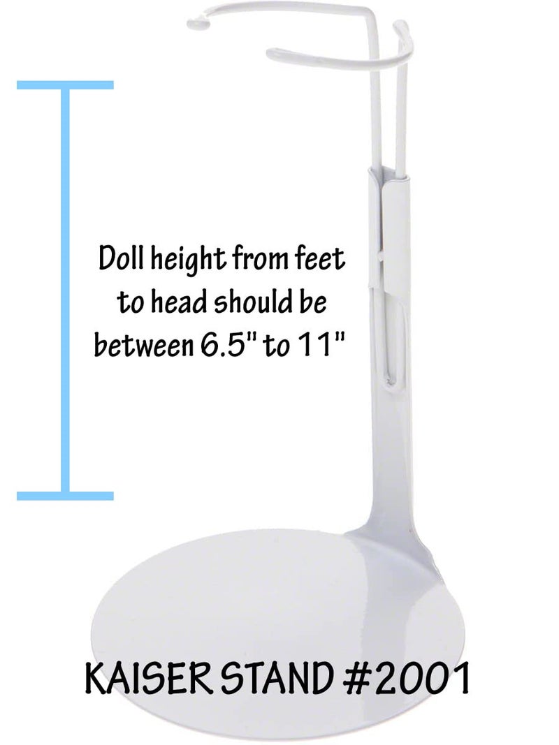 Kaiser Doll Stand 2001 - White Doll Stand for 6 1/2" to 10" Dolls and Action Figures (Best for 8" dolls) - Image 2