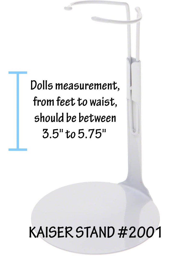 Kaiser Doll Stand 2001 - White Doll Stand for 6 1/2" to 10" Dolls and Action Figures (Best for 8" dolls) - Image 4