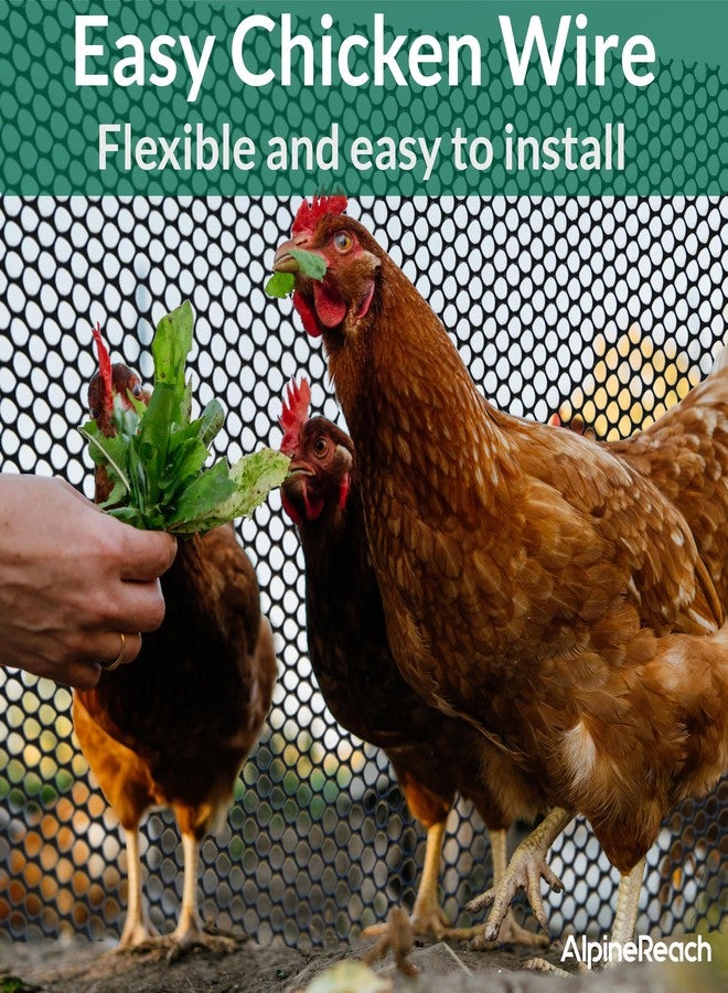 AlpineReach Plastic Wire Mesh 0.4m x 9m Fence Roll with Cable Ties - Ideal for Poultry, Dogs, Rabbit Barrier & Gardening, Durable Chicken Mesh, Versatile Rigid Fencing & Netting, Black - Image 3