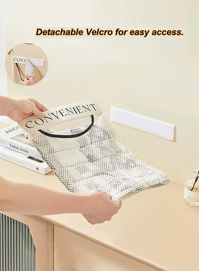 Kitchen Organizer Multipurpose Hanging Storage Mesh Bag  Mesh Breathable Hanging Storage Closet Organizer  Organizing Socks Bra Underwear Shoe covers  Kitchen supplies such as Garlic etc.  - Image 3