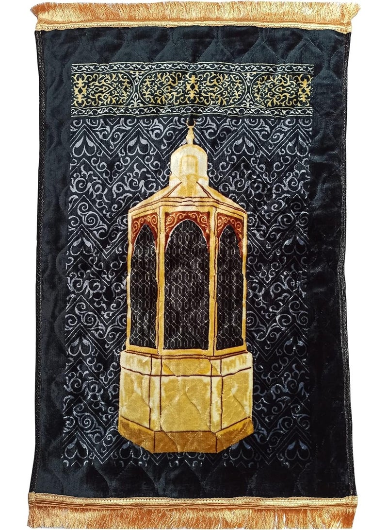 AL ARQAM Premium Islamic Prayer Mat Rug for Daily Salah - Comfortable, Non-Slip, and Elegant Design for a Tranquil Prayer Experience - Image 1