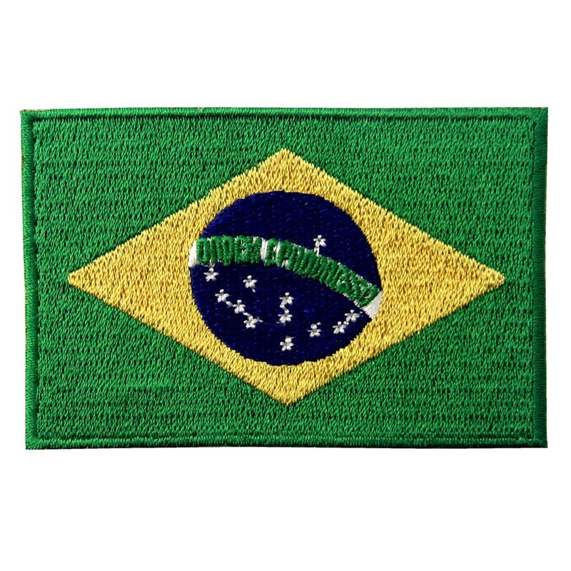 Brazil National Flag Embroidered Brazilian Brasil State Emblem Iron On Sew On Patch