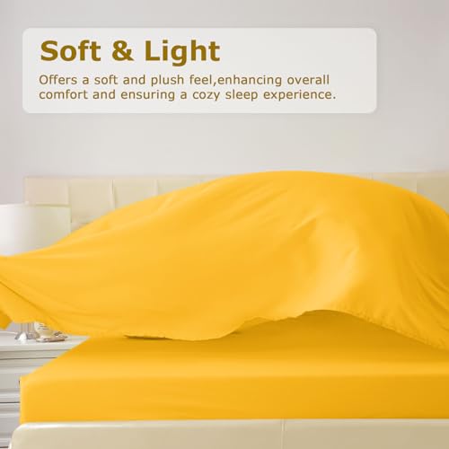 Homilay Full Size Bed Sheet Set - 4 Piece Soft Microfiber Sheets with Deep Pockets, Cooling Technology, and Wrinkle-Free Pillowcase. Hotel-Quality, Durable Bedding, Spectra Yellow - Image 2