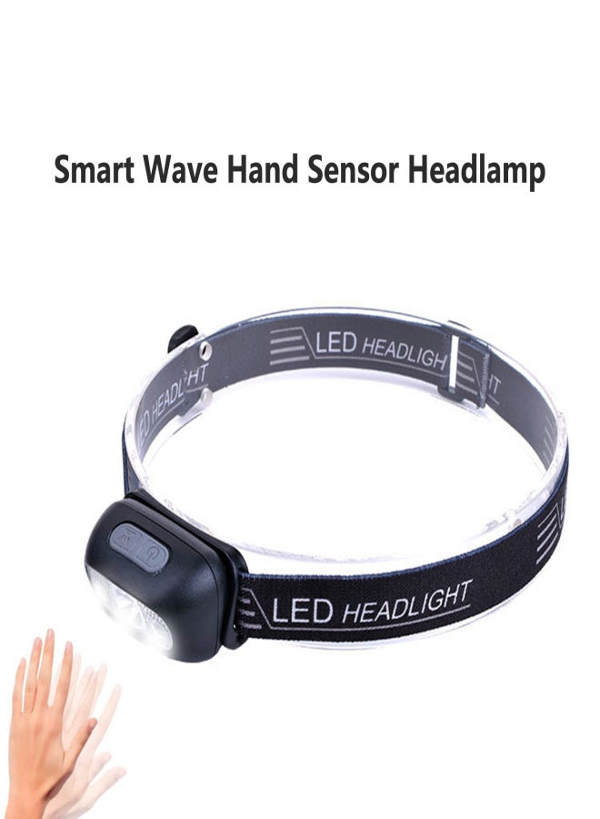 USB Rechargeable Head Lamp with Retractable Headband Intelligent Induction Head-mounted Emergency Lighting Outdoor Portable Small Headlamp - Image 2