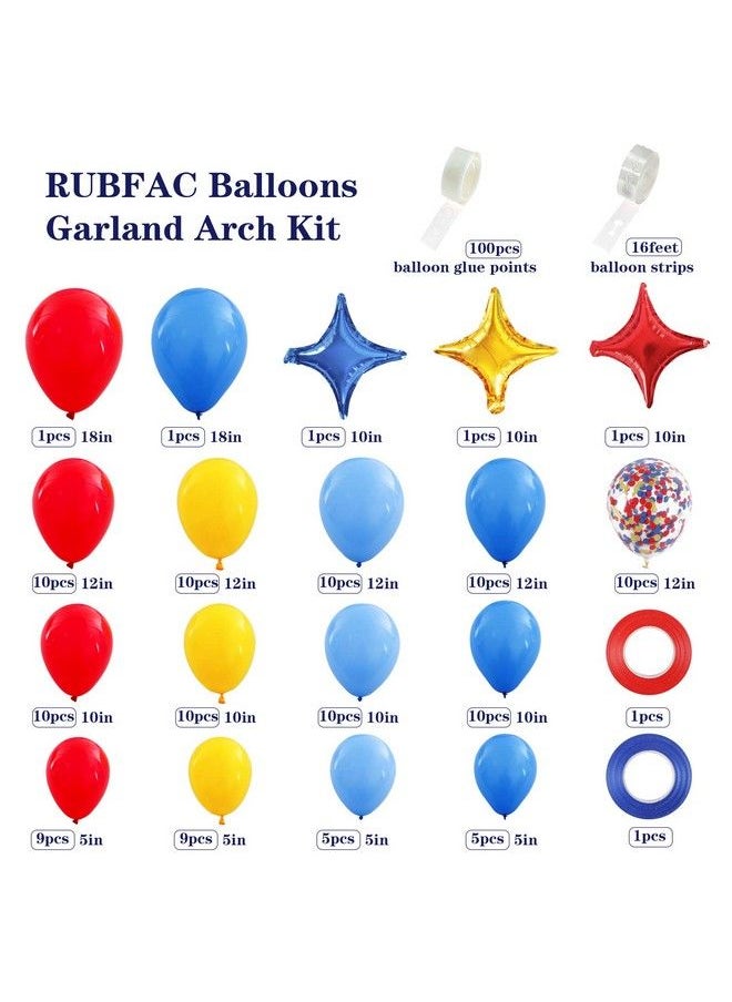 Generic - Carnival Circus Balloon Garland Arch Kit, 120Pcs Red Blue Yellow Primary Color Balloons Rainbow Multicolor Confetti And Star Foil Balloons For Birthday Party Carnival Theme Decorations - Image 1