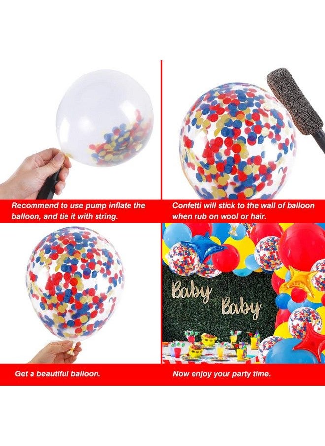 Generic - Carnival Circus Balloon Garland Arch Kit, 120Pcs Red Blue Yellow Primary Color Balloons Rainbow Multicolor Confetti And Star Foil Balloons For Birthday Party Carnival Theme Decorations - Image 1