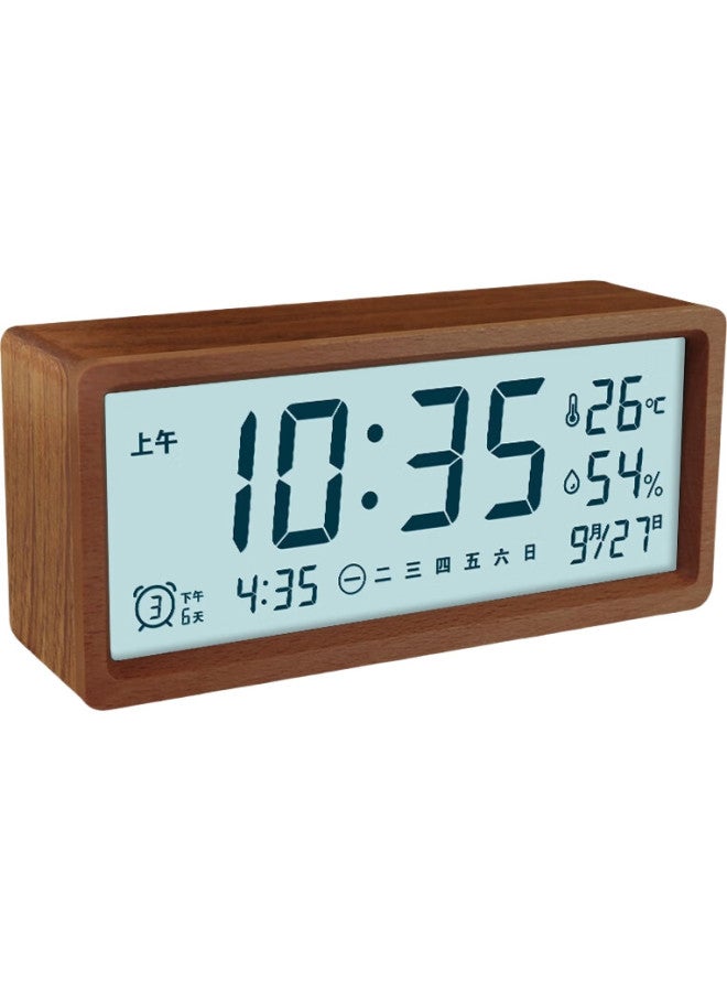 MOMEN (Momen) Alarm Clock Student Creative Simple Luminous Clock Simple Clock Bedside Multi-Function Lazy Clock Peach Wood Color Tm03 - Image 3