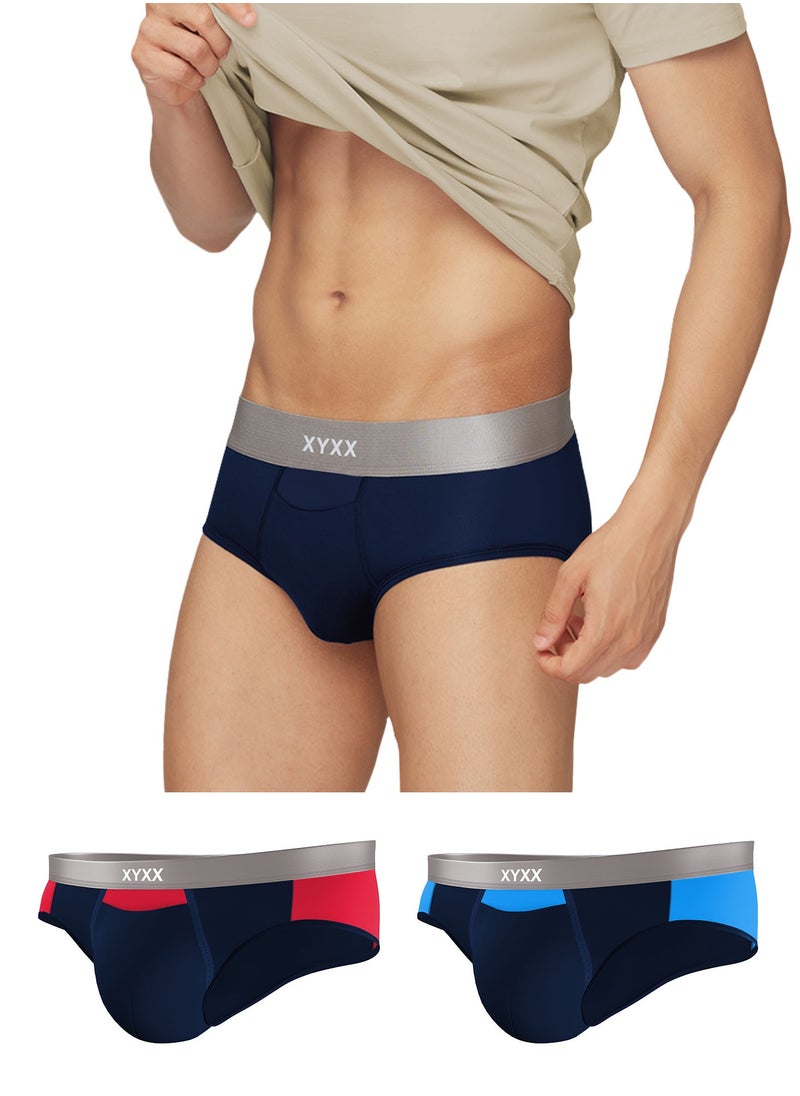 XYXX - Pack of 3 Illuminati Intellisoft Micro Modal Color Blocked Solid Men Brief - Image 1