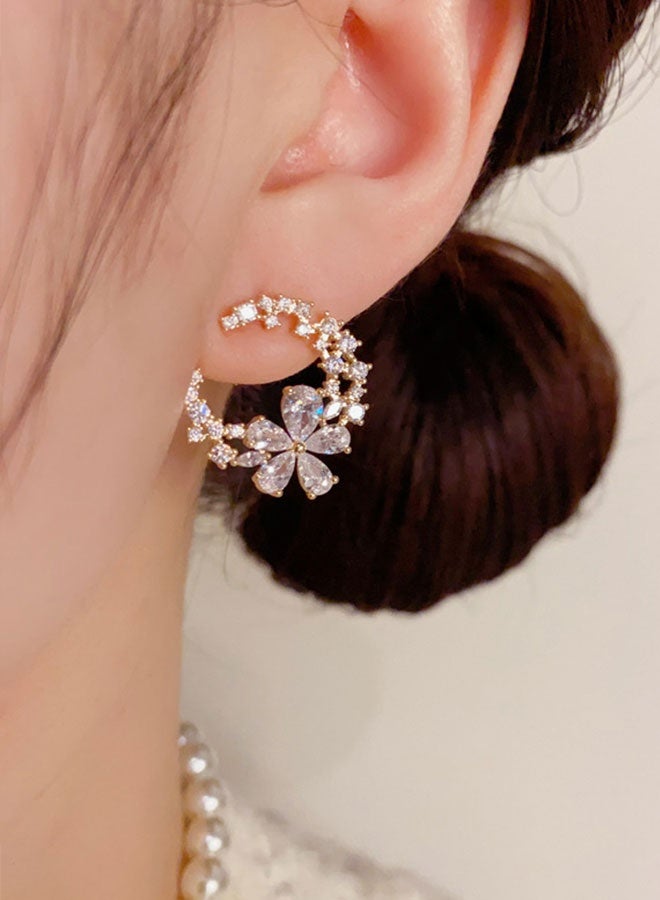 TUNKE Elegant Crystal Flower Earrings – Luxury Lightweight Design, Hypoallergenic, Perfect for Daily Wear & Occasions - Image 1