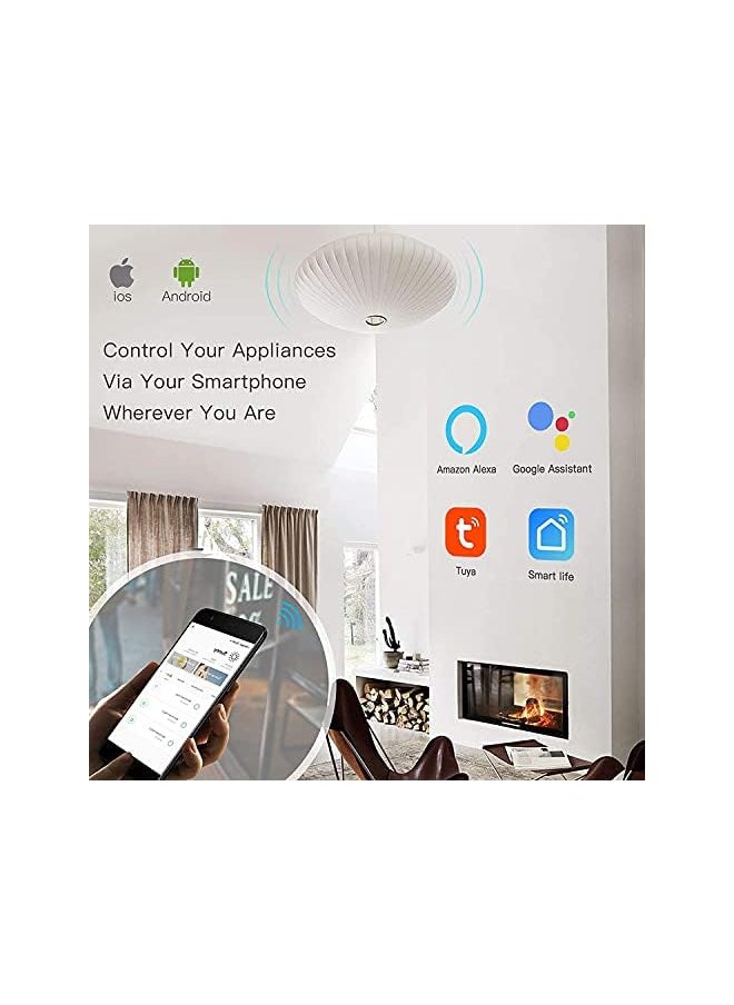 erorex - Smart Wall Light Switch, No Neutral Wire Required, No Hub Required, Compatible with Alexa and Google Home, APP Remote Control, Timing Function, Voice Control (Black 2 Gang) - Image 1