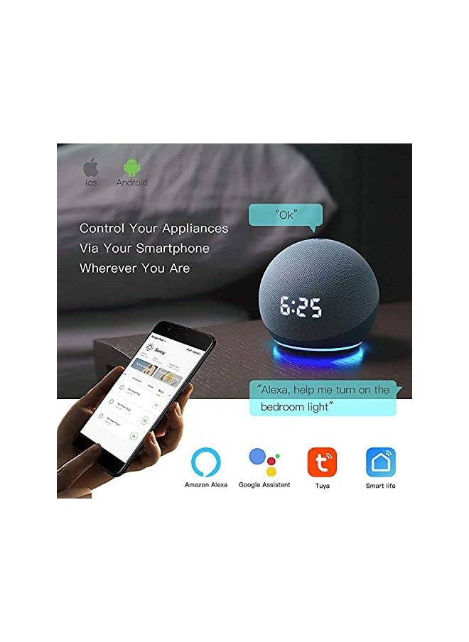 erorex - Smart Wall Light Switch, No Neutral Wire Required, No Hub Required, Compatible with Alexa and Google Home, APP Remote Control, Timing Function, Voice Control (Black 2 Gang) - Image 1