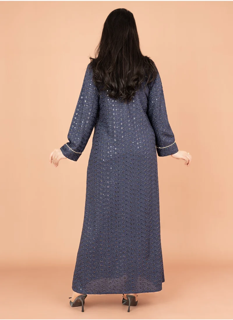 IKKXA Embroidery Sparkling Jalabiya IN016