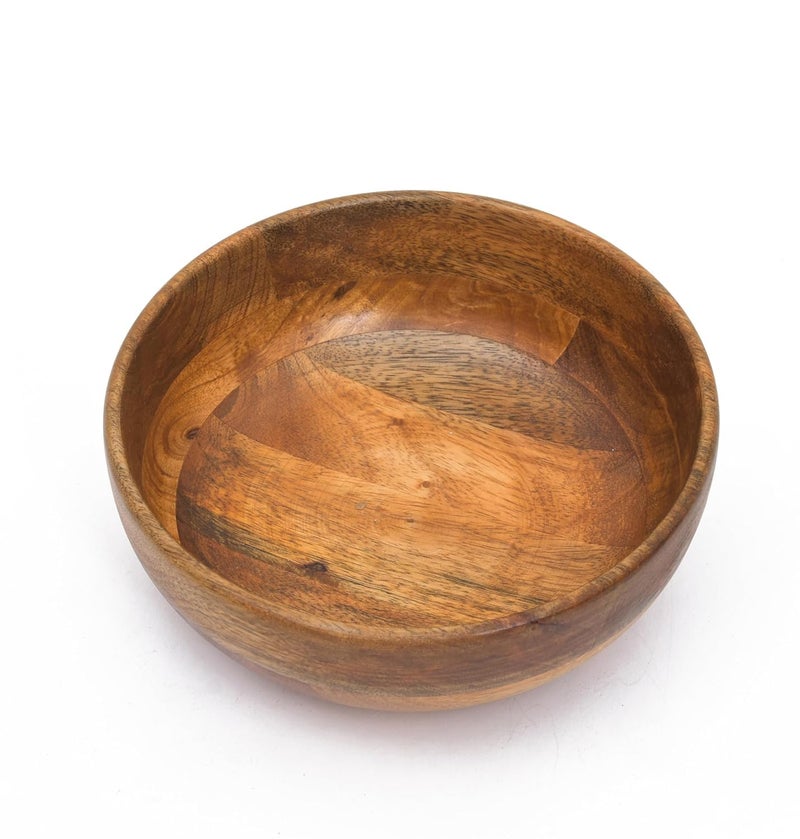 ADWORLD GLOBAL Wooden Bowl,Decorative Serving Bowl Natural Sheesham Wood Mixing & Serving Bowl,Handmade Wooden Salad Bowls,Antique Soup Serve Ware - Large (6 Inch) ,?0.5 Litres - Image 1