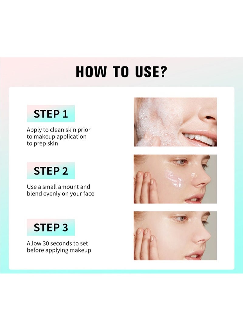 Pore Primer Pre Makeup Gel,Power Grip Primer,Moisturising Facial Base，Pore Shrink Cream Isolation Concealer Cream Invisible Pore,Even Skin Tone Long-Lasting Perfection Base For All Skin (Green)