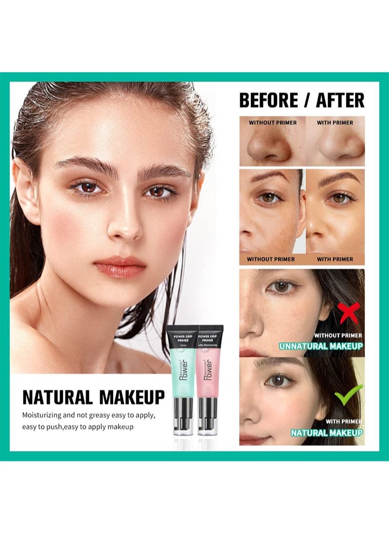 Pore Primer Pre Makeup Gel,Power Grip Primer,Moisturising Facial Base，Pore Shrink Cream Isolation Concealer Cream Invisible Pore,Even Skin Tone Long-Lasting Perfection Base For All Skin (Green)