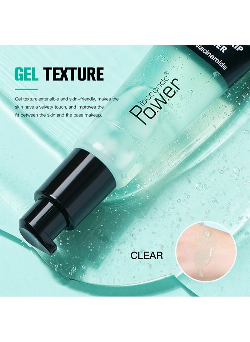 Pore Primer Pre Makeup Gel,Power Grip Primer,Moisturising Facial Base，Pore Shrink Cream Isolation Concealer Cream Invisible Pore,Even Skin Tone Long-Lasting Perfection Base For All Skin (Green)