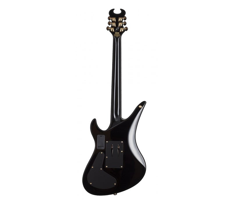 Schecter جيتار كهربائي شيكتر 1742 سينايستر كاستم-س - أسود لامع مع خطوط ذهبية - Image 3