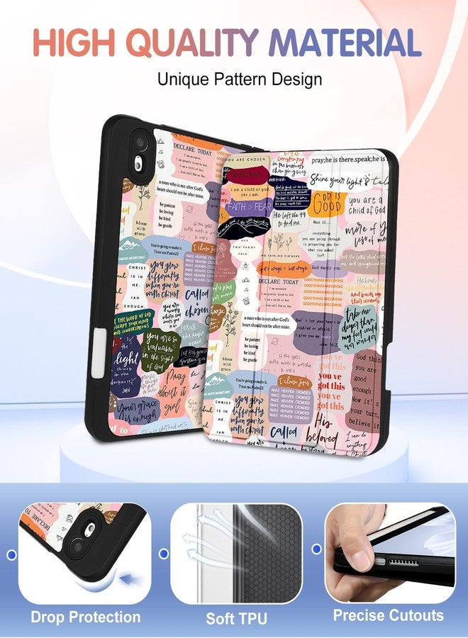 Wazzasoft for iPad Mini 7 Case - for iPad Mini 6th/7th Generation Cases Women Girls Cute Folio Cover Girly Quotes Unique Design Pencil Holder for Apple Mini 6 2021/Mini 7 A17 Pro 2024 Case 8.3 Inch - Image 3
