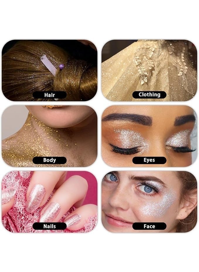 بخاخ هايلايتر ذهبي وردي - رذاذ بودرة سائبة لامعة للوجه والجسم والشعر، بخاخ مكياج لامع يدوم طويلاً، لمسة نهائية لامعة للحفلات والمهرجانات والعروض المسرحية والنوادي الليلية - Image 5