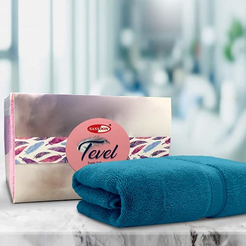 Sassoon Tevel 100% Cotton 1 Piece Women Bath Towel, 700 GSM (60X120cm, Baltic) Super Soft Zero Twist Absorbent, Soft Material, Towel for Daily Use - Image 1