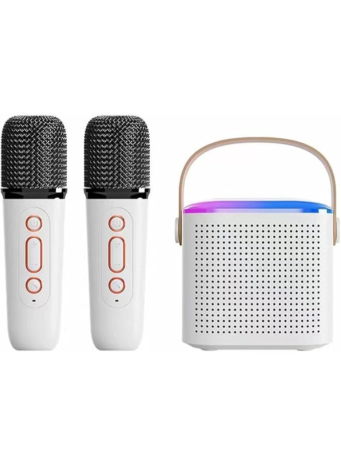 Mini Karaoke Machine with 2 Wireless Microphone, Portable Bluetooth Karaoke Speaker for Kids and Adults, Gifts for Girls and Boys Birthday Home Party - Image 1