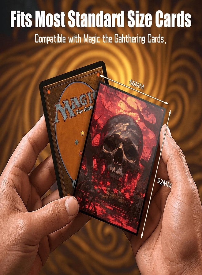 Kiiransr MTG Card Sleeves - Red Moon Skull - Ultra Clear Front & Matte Finish Back, 100 Count Standard Size Matte Art Sleeve for Magic the Gathering - Image 3