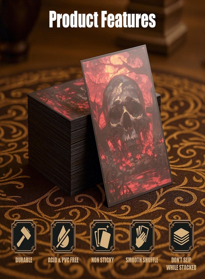 Kiiransr MTG Card Sleeves - Red Moon Skull - Ultra Clear Front & Matte Finish Back, 100 Count Standard Size Matte Art Sleeve for Magic the Gathering - Image 4