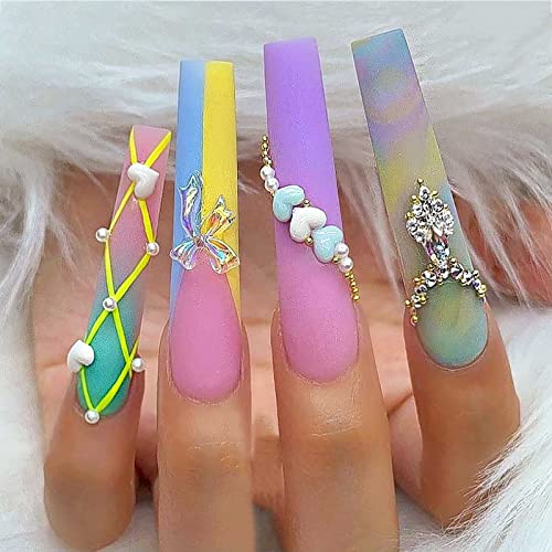 Ohlove 504Pcs Extra Long C Curve Nail Tips XXXL Clear Square Half Cover Nails for Acrylic Nails - Image 3