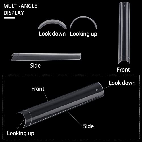 Ohlove 504Pcs Extra Long C Curve Nail Tips XXXL Clear Square Half Cover Nails for Acrylic Nails - Image 5