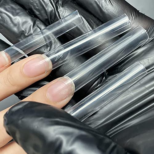 Ohlove 504Pcs Extra Long C Curve Nail Tips XXXL Clear Square Half Cover Nails for Acrylic Nails - Image 2