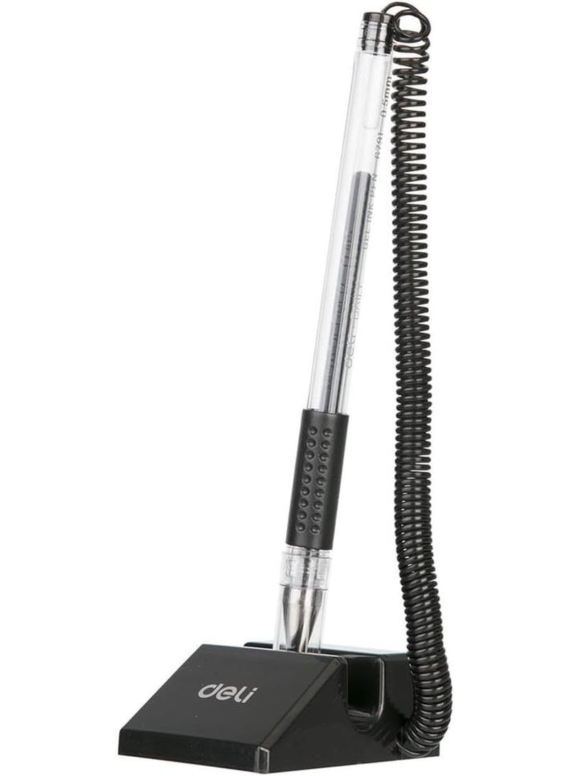 Deli 6791 Daily Desk Gel Ink Pen with Stand 0.5mm - Black. - Image 1