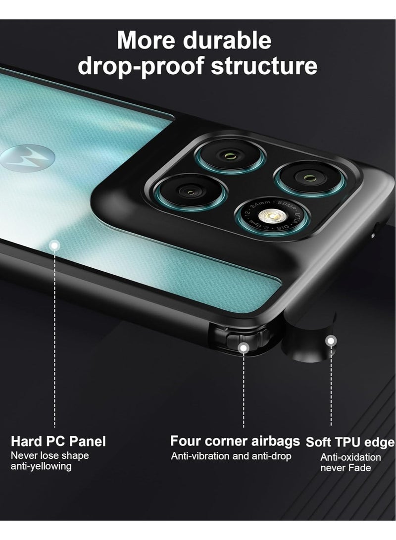 For Motorola Edge 60 Fusion Case, TPU Bumper + PC Hard Back Cover, Shockproof Protection Mobile Phone Case, Anti-Yellowing Slim Fit Protective Casing