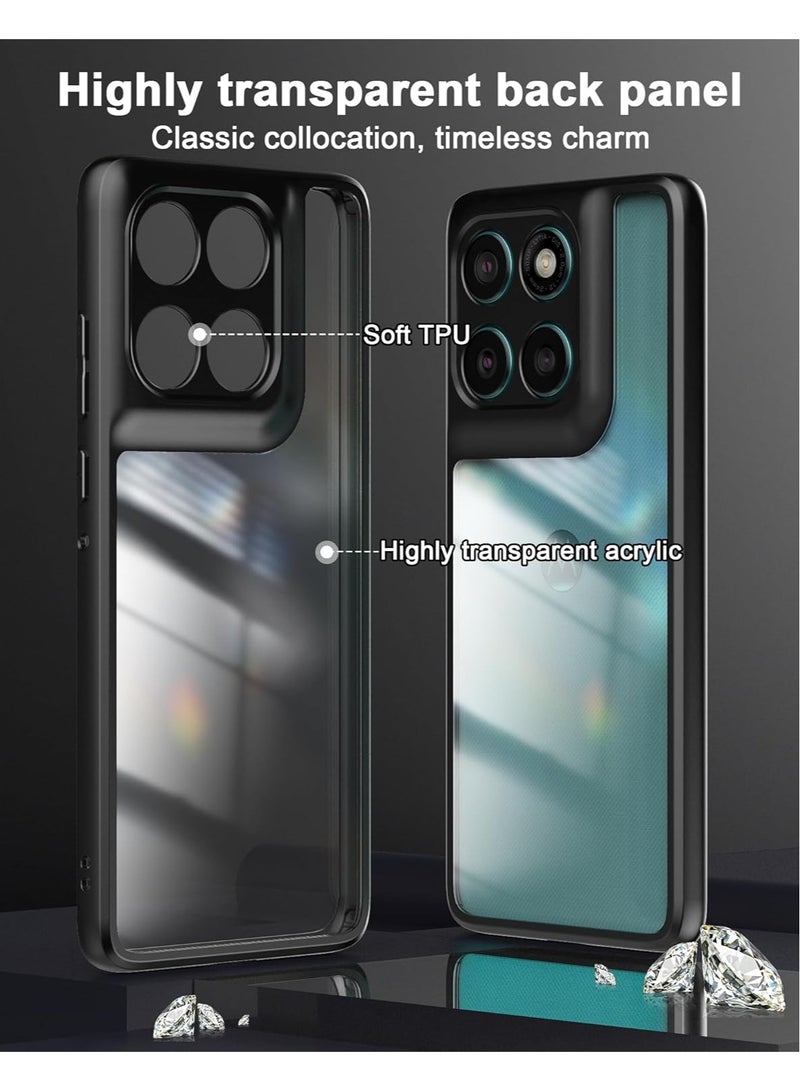 For Motorola Edge 60 Fusion Case, TPU Bumper + PC Hard Back Cover, Shockproof Protection Mobile Phone Case, Anti-Yellowing Slim Fit Protective Casing