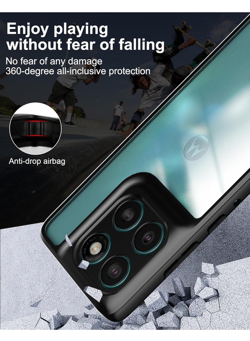 For Motorola Edge 60 Fusion Case, TPU Bumper + PC Hard Back Cover, Shockproof Protection Mobile Phone Case, Anti-Yellowing Slim Fit Protective Casing