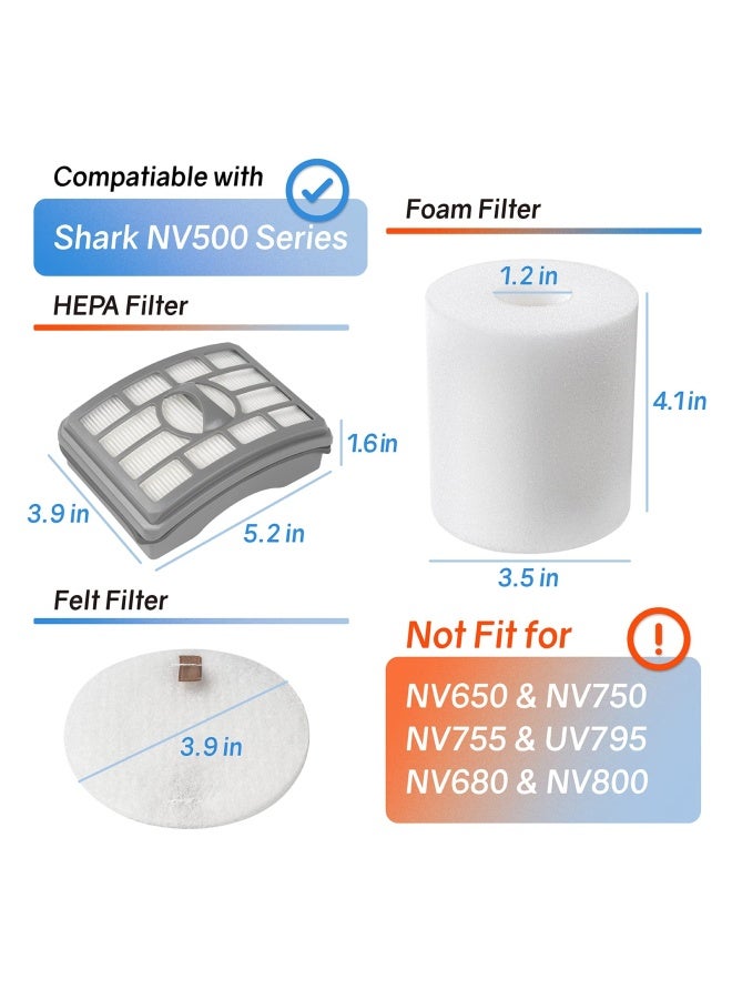 Ximoon بدائل فلتر HEPA وفلتر الفوم لشفاط Shark XHF500 XFF500 Rotator Pro Liftaway NV500 NV501 NV505 NV552 - Image 2