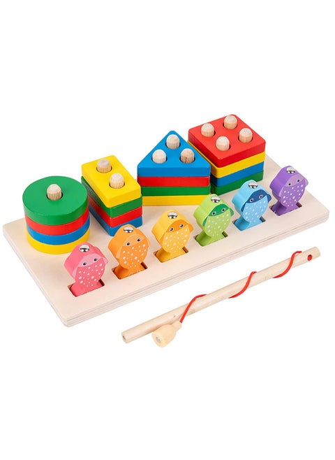 Montessori Toys, Wooden Educational Toy for Boys Girls Toddlers, Pillar Pillar Fishing Toys Stacking Toys for Toddlers And Kids Preschool