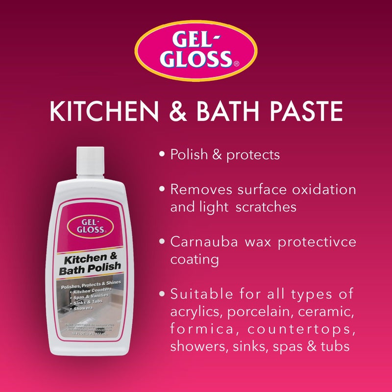 TR Industries GG-1 Gel-Gloss Kitchen and Bath Polish, 16 Fl. Oz, White - Image 4