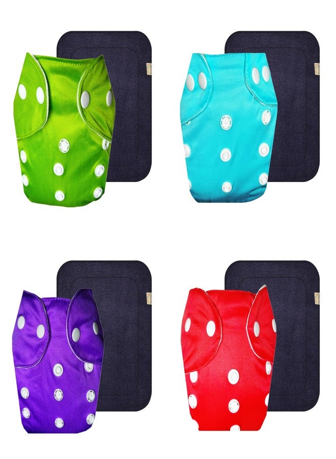 Dumbledo Lite Cloth Diaper with Gray Insert (Pack of 4) | Snug Fit | Breathable | Travel Friendly | Designed by Moms | 3 Months - 2 Years | Unisex Baby - Image 1