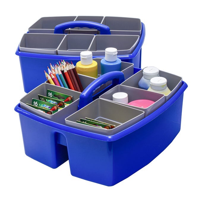 LARGE CLASSROOM CADDY WITH CUPS 13 X 11 X 6575 INCHES BLUE CASE OF 2 00985U02C