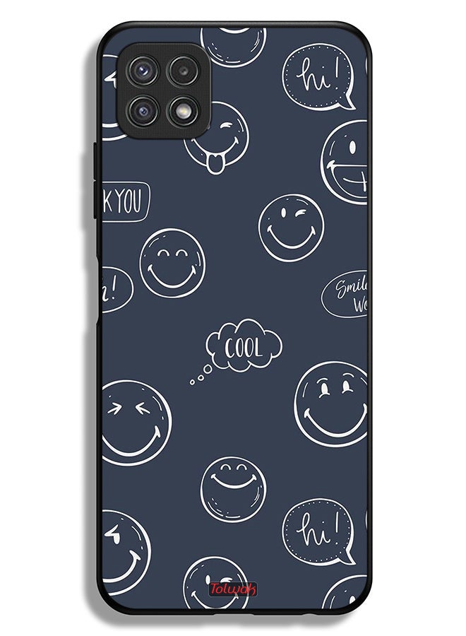 Tolwak Samsung Galaxy A22 5G Protective Case Cover Cool Faces Tags - Image 1