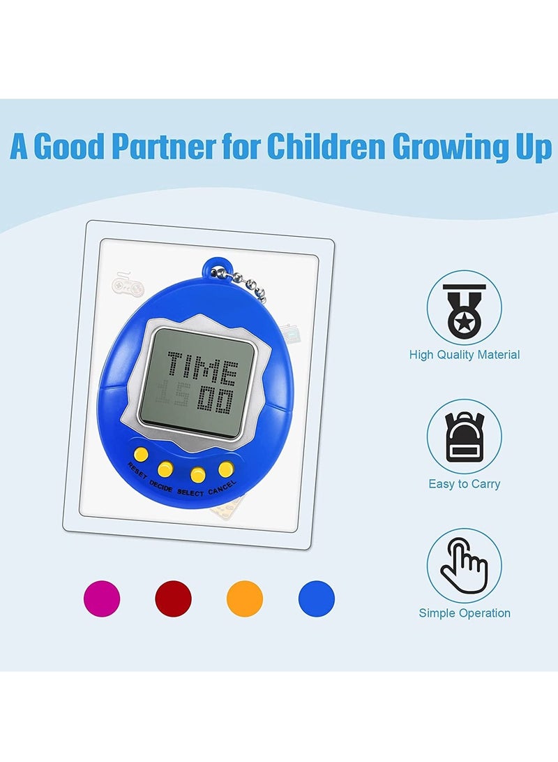 Excefore Virtual Electronic Digital Pet Keychain, Game Digital Game Keychain Nostalgic Virtual Digital Pet Retro Handheld Electronic Game Machine with Keychain for Boys Girls, 4 Pieces - Image 4