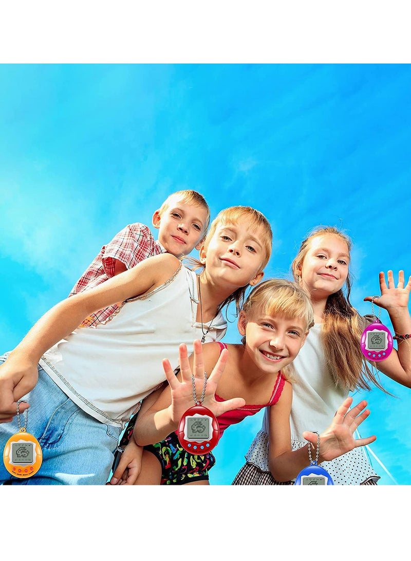 Excefore Virtual Electronic Digital Pet Keychain, Game Digital Game Keychain Nostalgic Virtual Digital Pet Retro Handheld Electronic Game Machine with Keychain for Boys Girls, 4 Pieces - Image 3