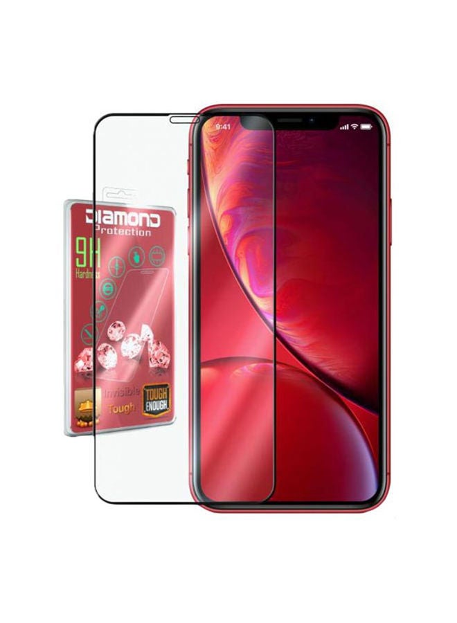 NIBEMINENT Pack Of 2 Tempered Glass Screen Protector For Apple iPhone XR Clear/Black