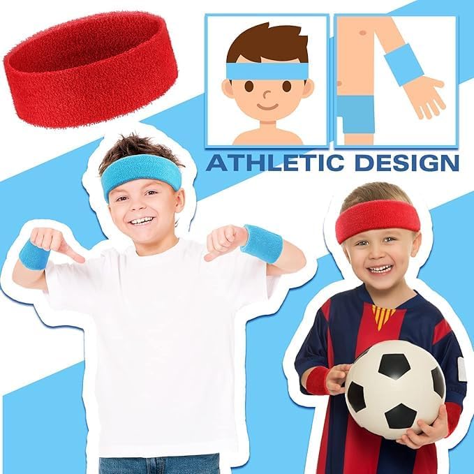 YLmeet Quick use-switch compatible build Athletic Sweatband Set, 6 Piece Headband and Wristband Pack, Multiple Colors, Cotton Blend, High Stretch, Moisture Absorbing, for Sports, Basketball, Tennis, Workout Fixed & portable compatible - Image 5