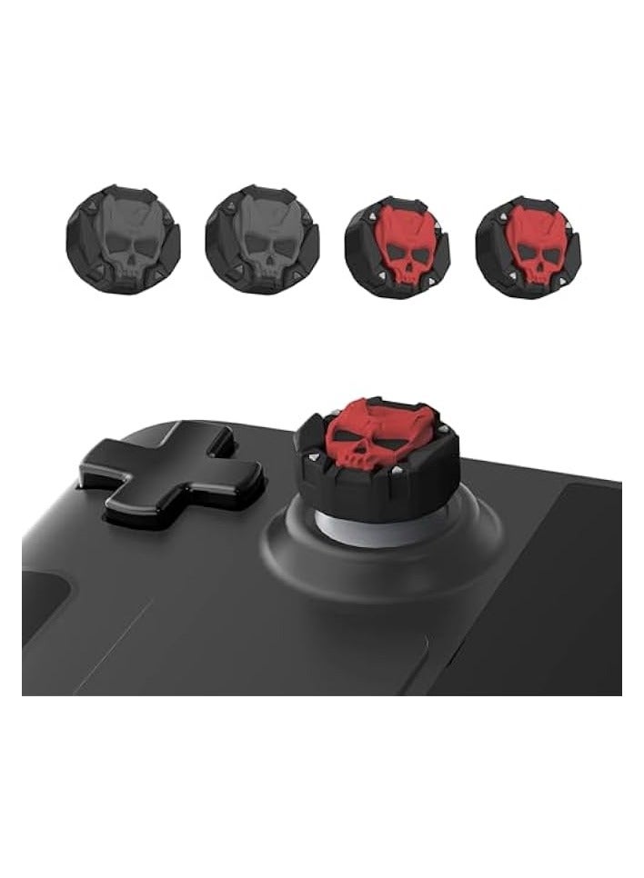 بروماس أغطية قبضة الإبهام لعصا التحكم على سطح البخار، مجموعة غطاء أعواد الإبهام المصنوعة من السيليكون الناعم المضادة للانزلاق متوافقة مع سطح البخار فقط - زوجان/4 قطع (أسود وأحمر) - Image 1