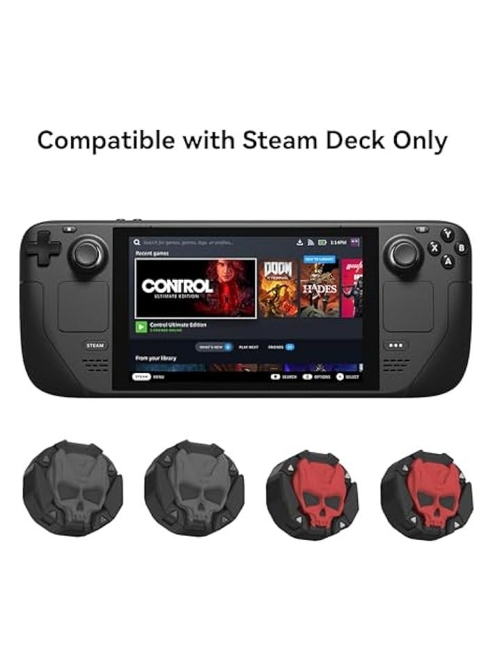 بروماس أغطية قبضة الإبهام لعصا التحكم على سطح البخار، مجموعة غطاء أعواد الإبهام المصنوعة من السيليكون الناعم المضادة للانزلاق متوافقة مع سطح البخار فقط - زوجان/4 قطع (أسود وأحمر) - Image 4